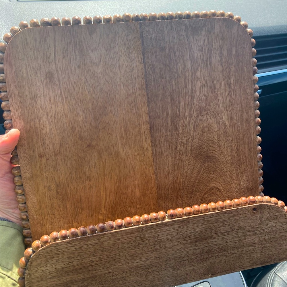 Wooden Beaded Recipe Book Holder